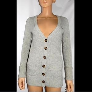 ABERCROMBIE & FITCH Deep V-Neck Cardigan, Size S